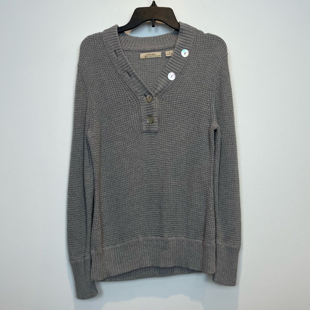 Natural Reflections grey Knit Sweater SZ M